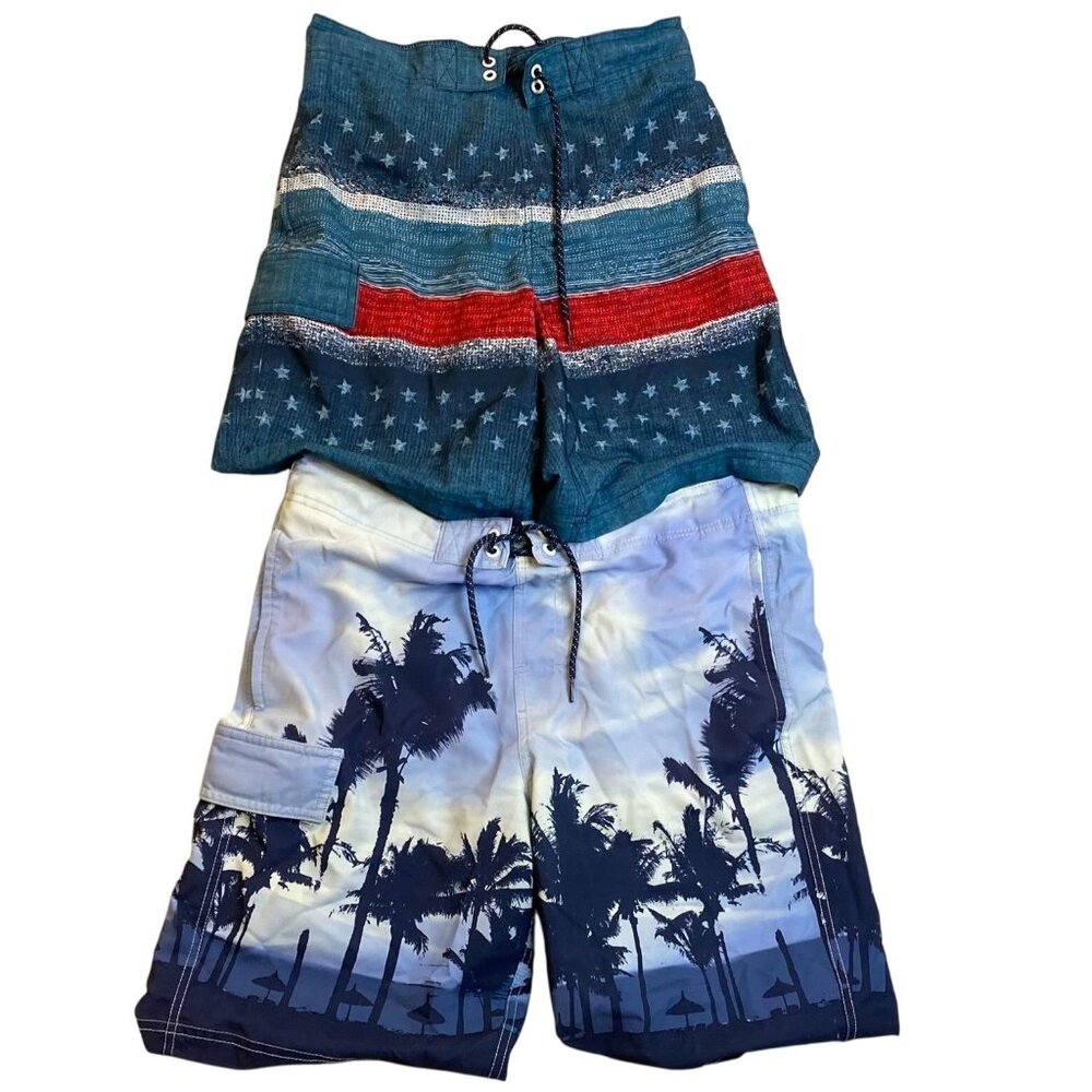 George Men's Athletic Shorts - Blue and Red